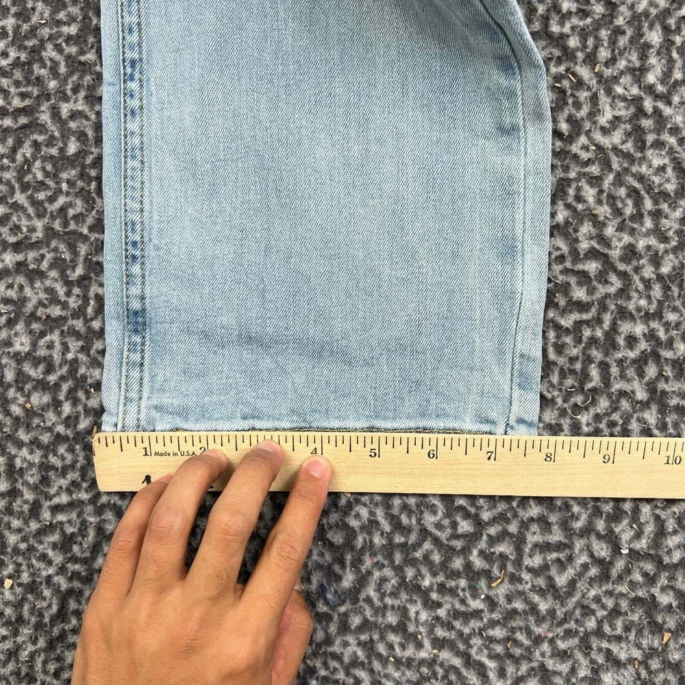 Levis 514 Jeans Men 34x32 Light Wash Blue Denim Pants Straight Fit Faded
